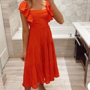 Ruffle open back dress